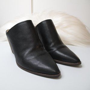 Lucky Brand Black Leather Mules